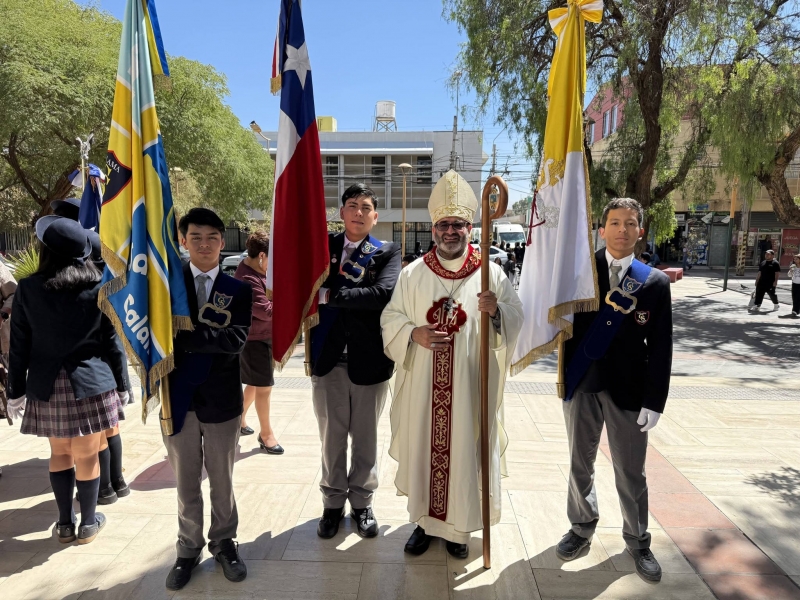 Estudiantes de Salesianos Calama presentes en el Tedeum por el Aniversario de Calama